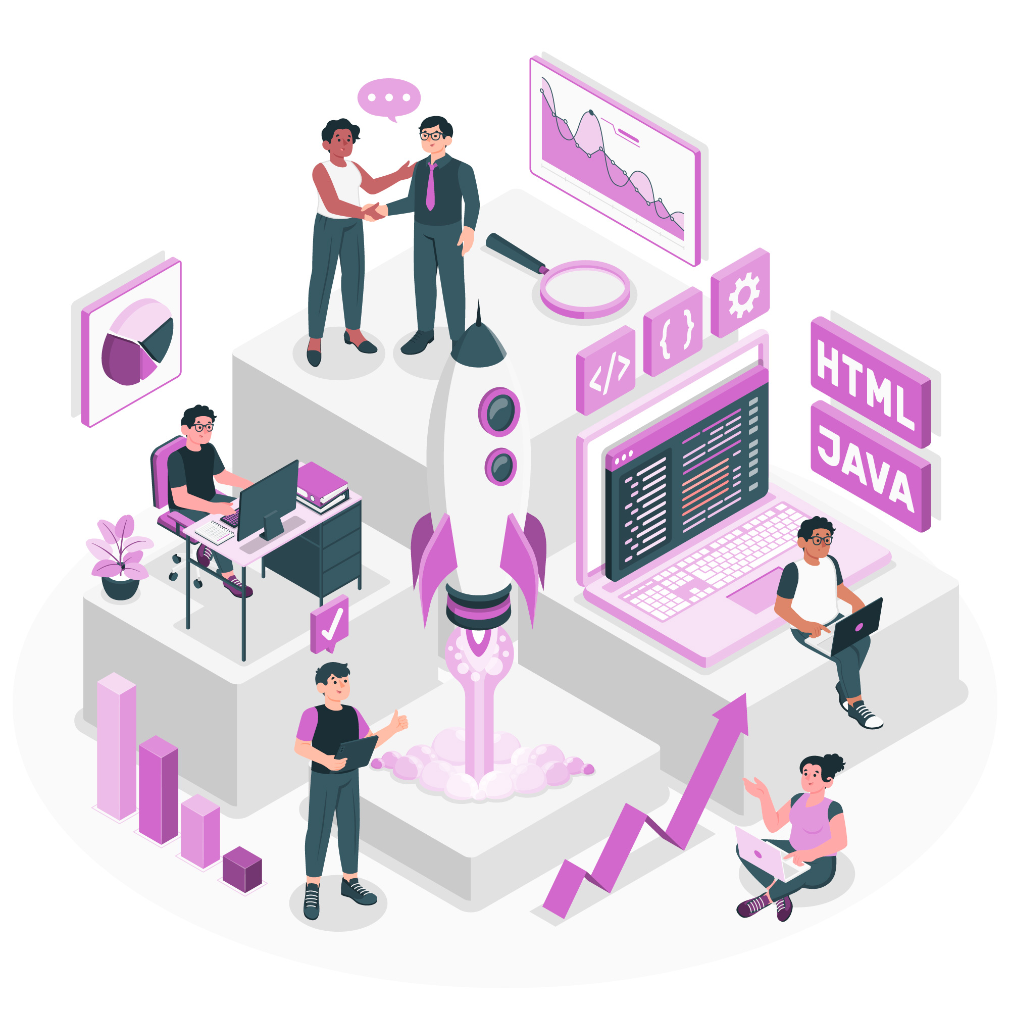 SaaS Development Illustration